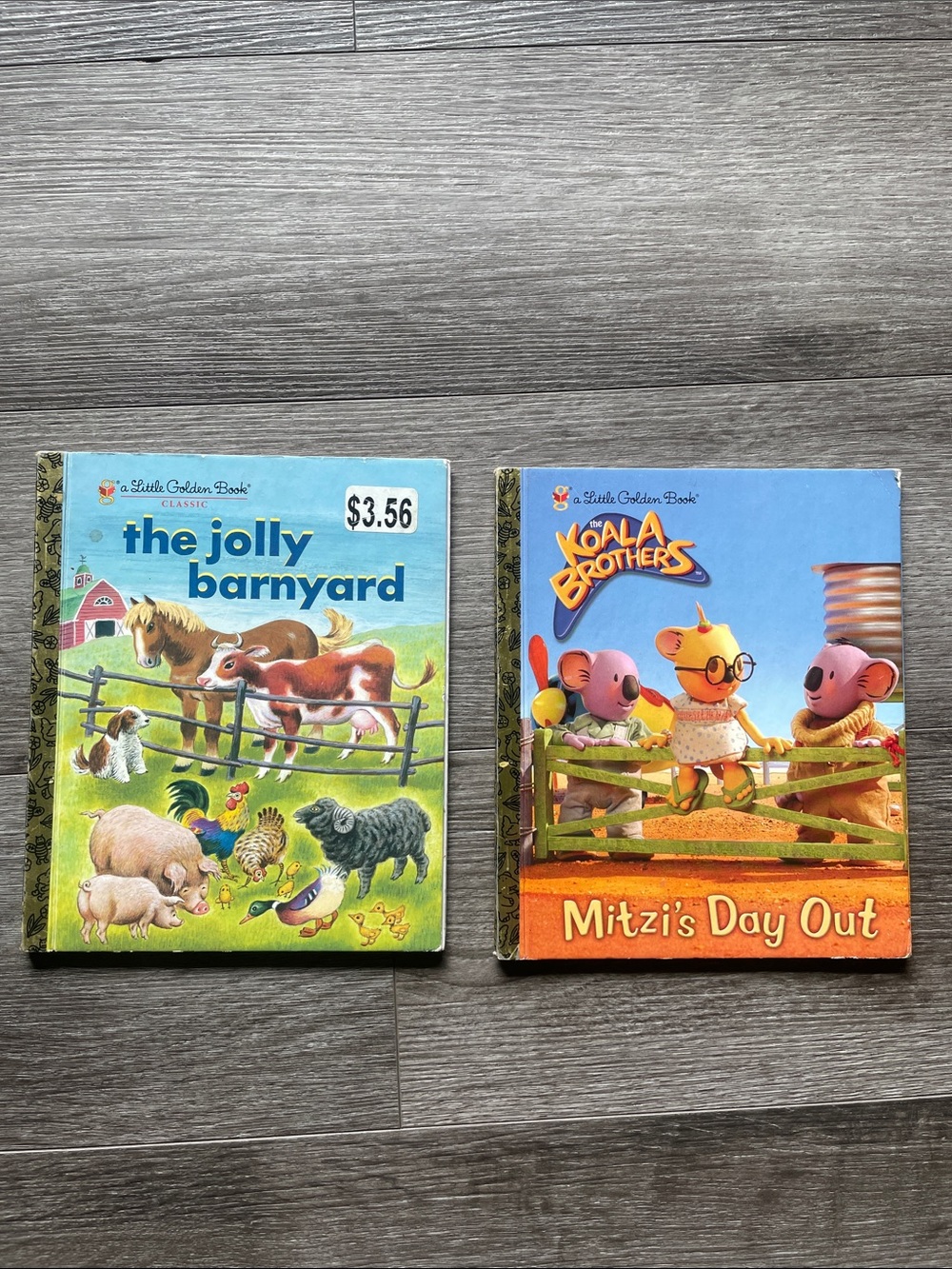 Little Golden Books - The Jolly Barnyard & Mitzi's Day Out - Blue Covers